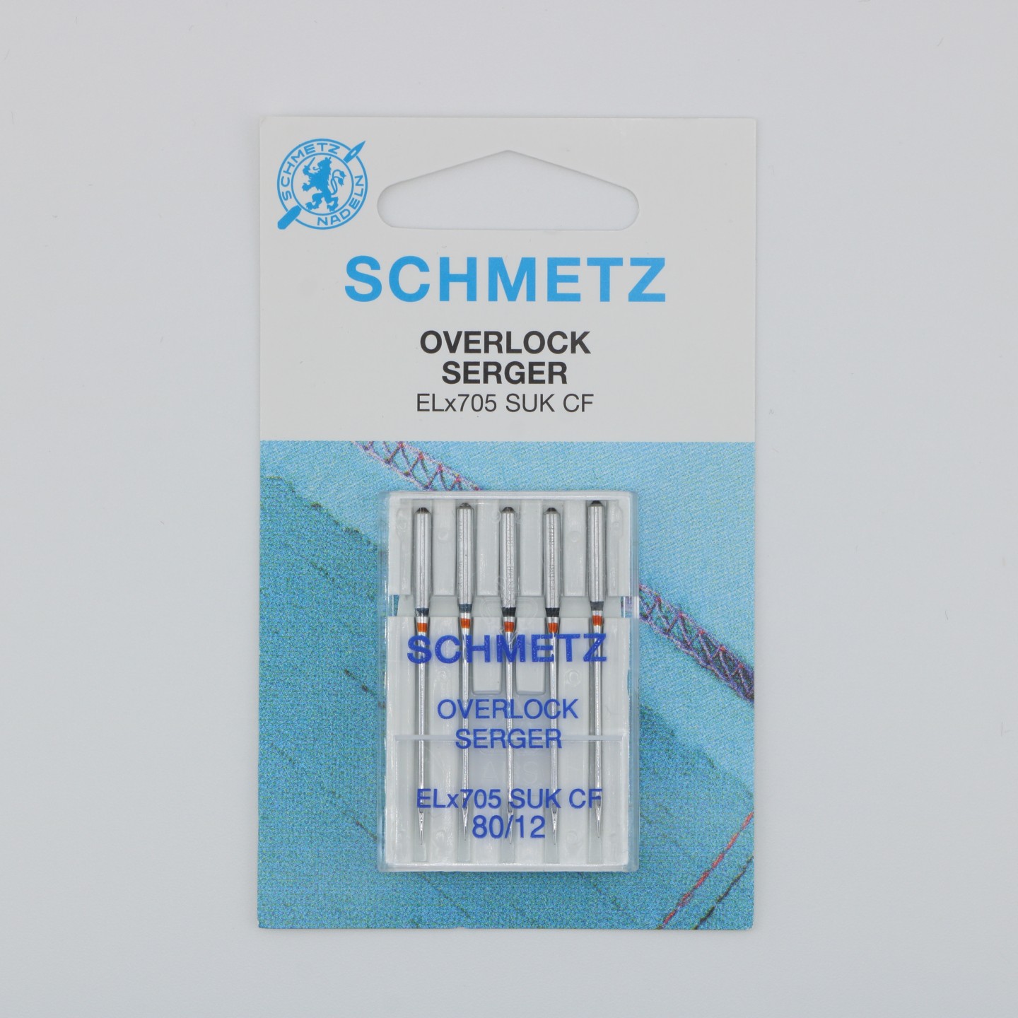 Aiguille Overlock ELx705 CF SUK NM 80  pour surjeteuse, sp&eacute;ciale maille et tissus extensibles