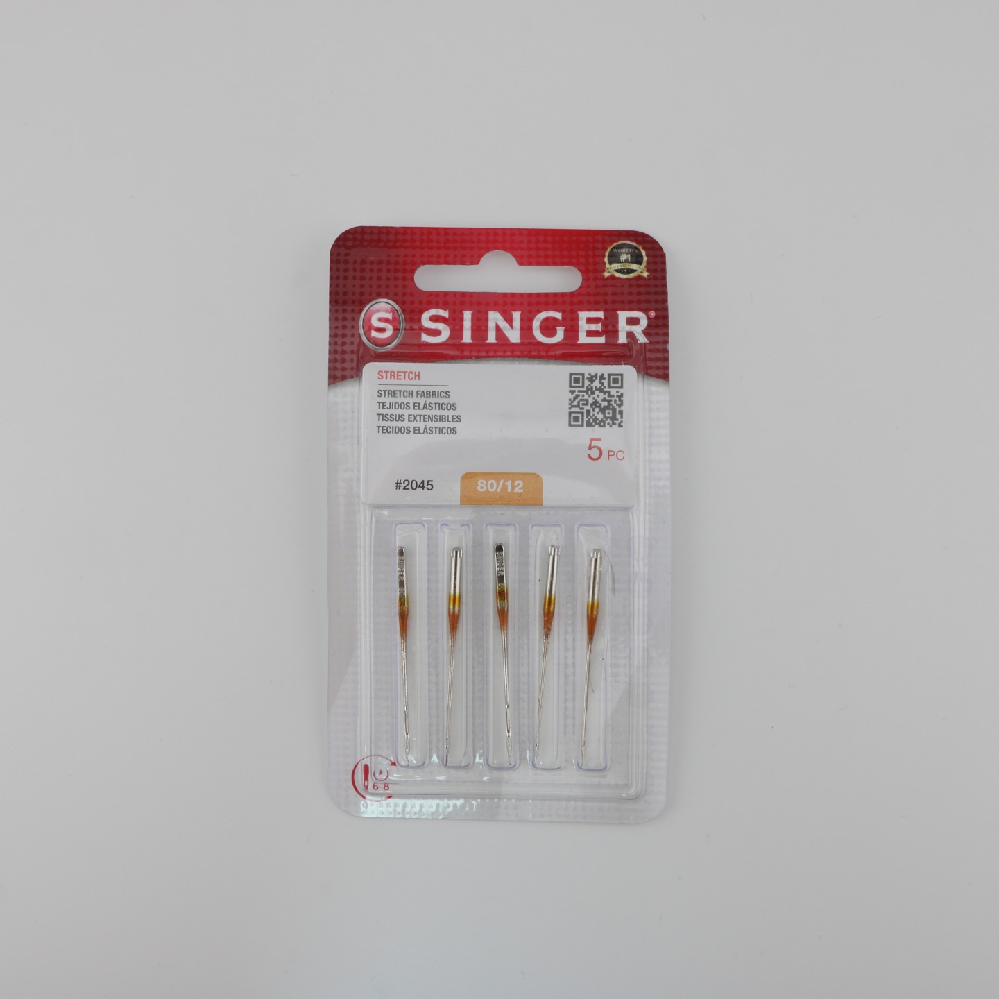 Aiguilles 2045 NM 80 Spéciales maille (x5) pour couture fluide sur tissus extensibles