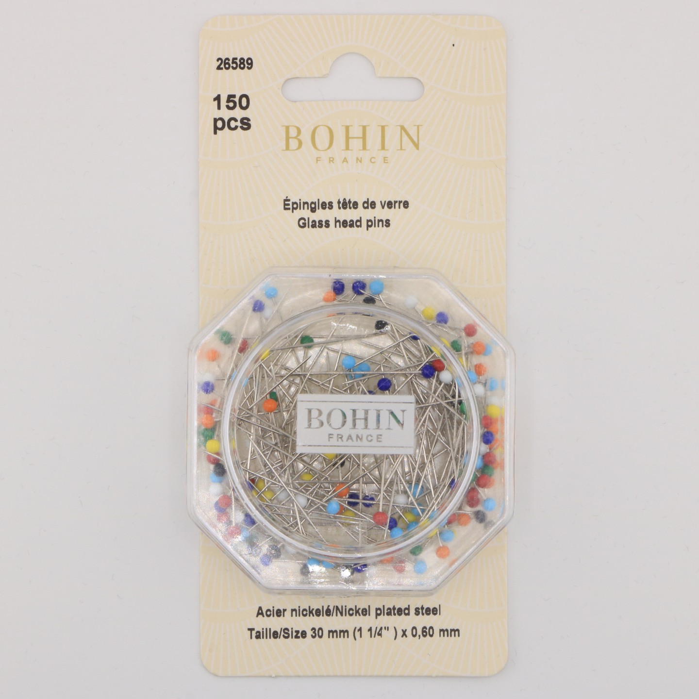 &Eacute;pingles t&ecirc;te de verre 30 mm 150 pi&egrave;ces
