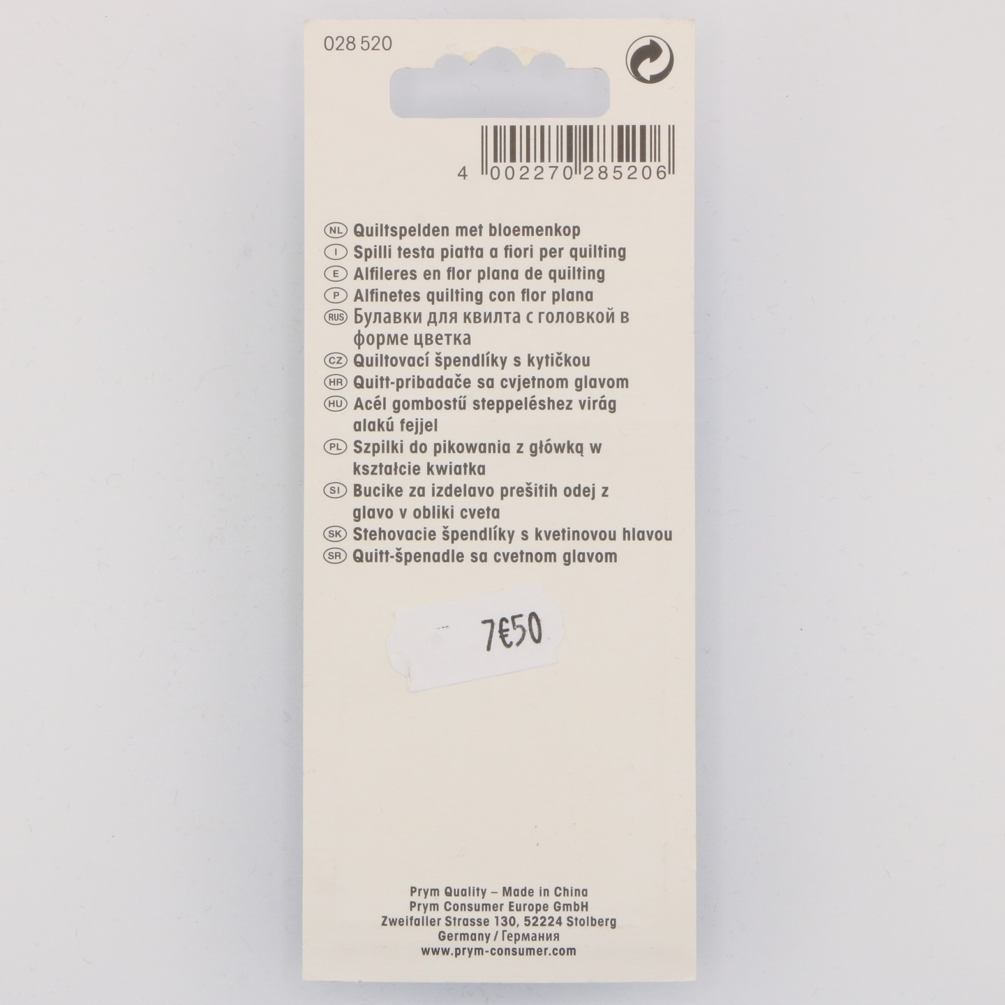 &Eacute;pingles quilting avec t&ecirc;te de fleur