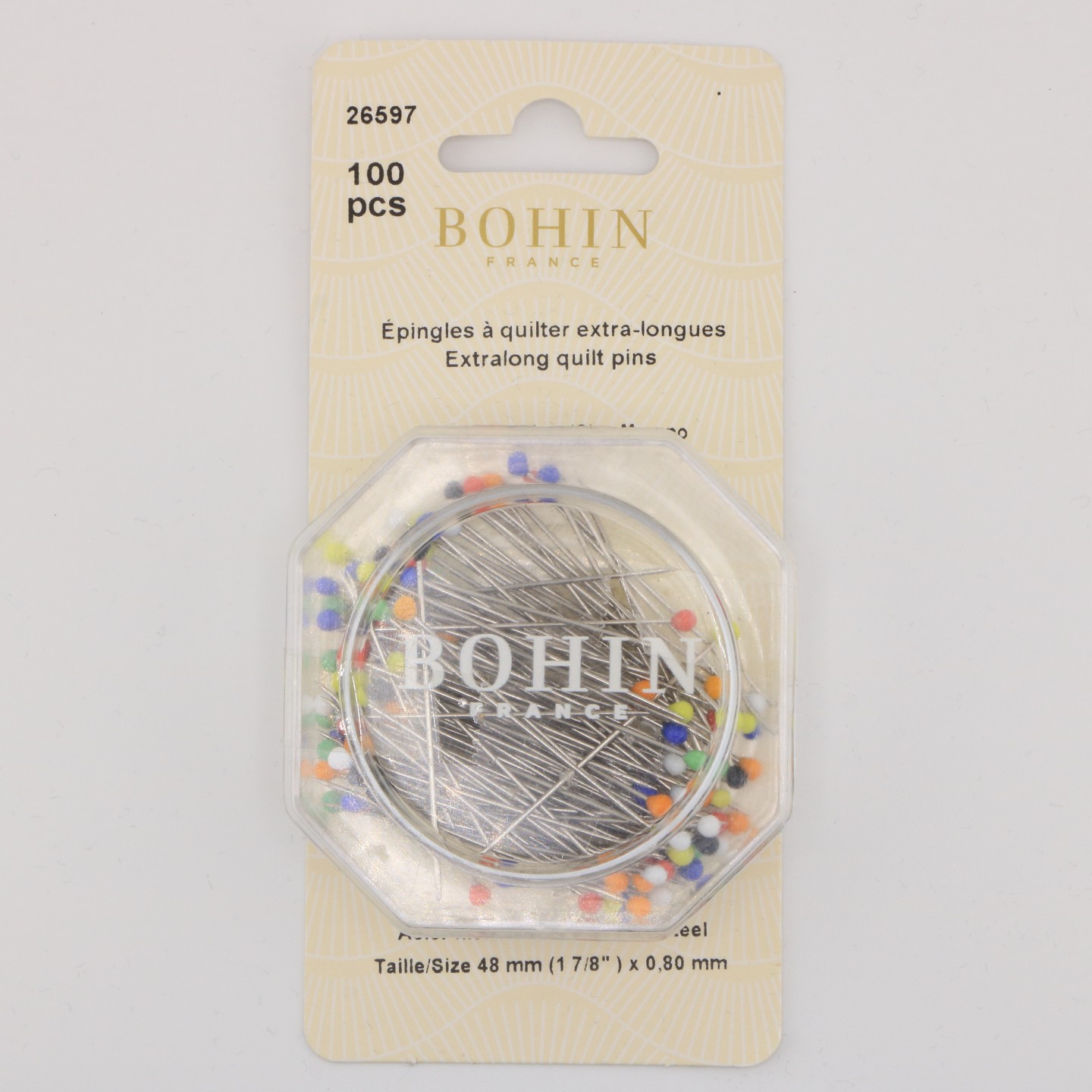 Épingles à quilter extra-longues 48 mm 100 pièces