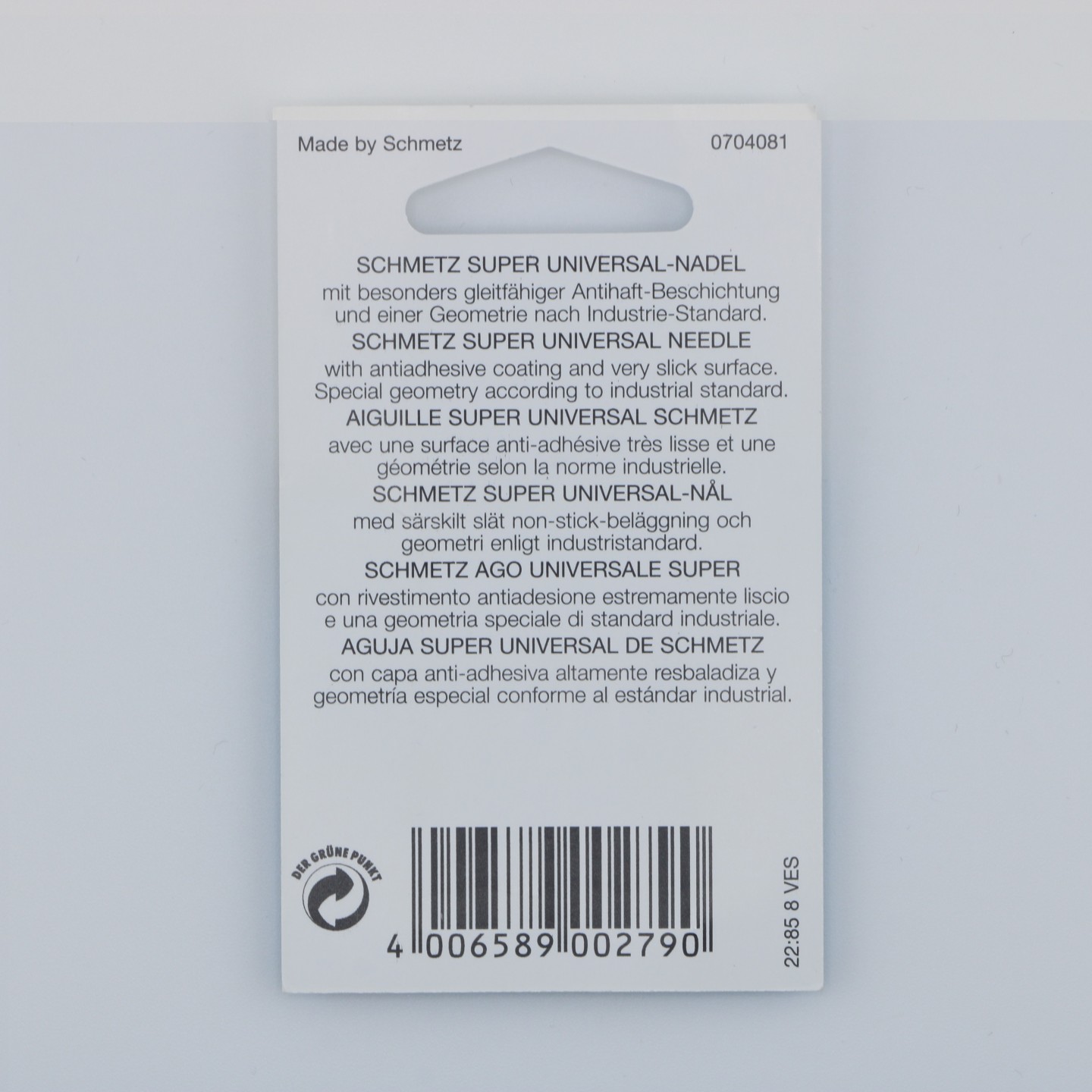 Aiguille Super Universelle NM 100  130/705 SU pour tissus difficiles et mati&egrave;res collantes